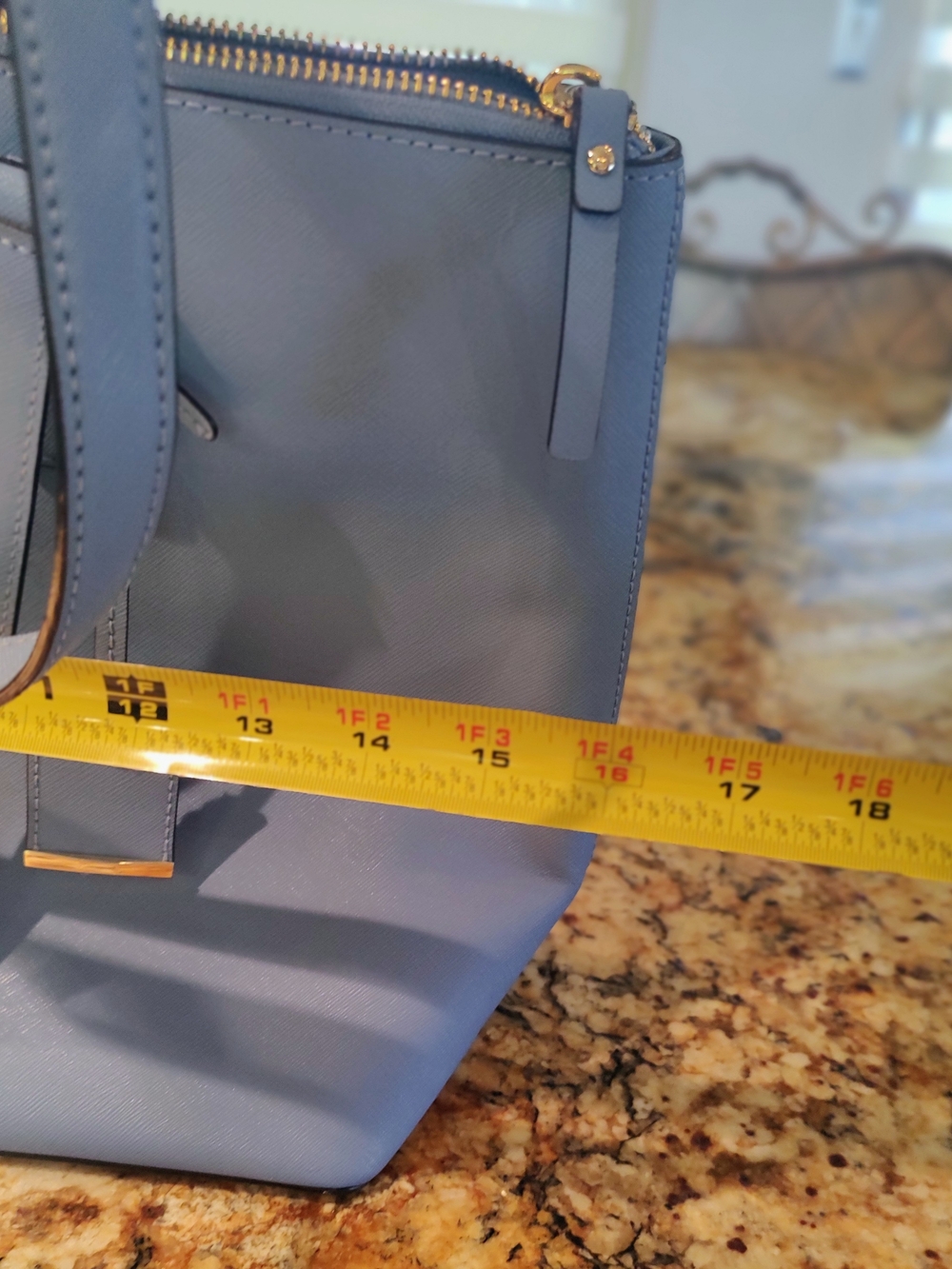 kate spade light blue leather tote. Excellent Condition. - Picture 6 of 16
